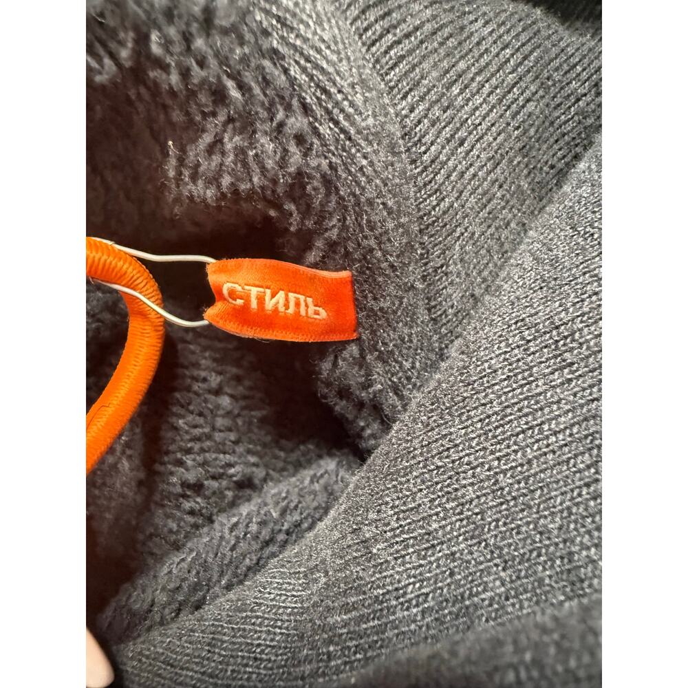 Heron Preston HP Black Spray Globe Hoodie Mens Size M Retail $595 - Picture 12 of 13